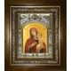Икона освященная "Воспитание, икона Божией Матери", в киоте 20x24 см