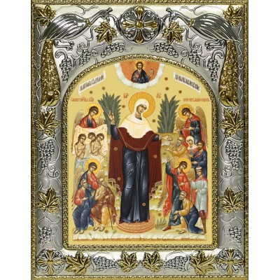 Икона освященная "Всех скорбящих Радость, икона Божией Матери", 14x18 см фото