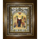 Икона освященная "Всех скорбящих Радость, икона Божией Матери", в киоте 20x24 см