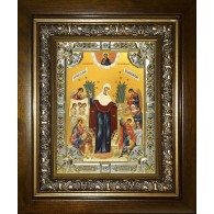 Икона освященная "Всех скорбящих Радость, икона Божией Матери", в киоте 24x30 см фото