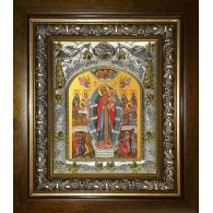Икона освященная "Всех скорбящих Радость икона Божией Матери", в киоте 20x24 см фото