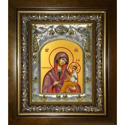 Икона освященная "Грузинская икона Божией Матери", в киоте 20x24 см фото