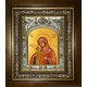 Икона освященная "Девпетерувская икона Божией Матери", в киоте 20x24 см