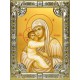 Икона освященная "Жировицкая икона Божией Матери", 18x24 см, со стразами