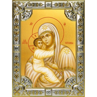 Икона освященная "Жировицкая икона Божией Матери", 18x24 см, со стразами фото