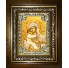 Икона освященная "Жировицкая икона Божией Матери", в киоте 24x30 см