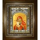 Икона освященная "Жировицкая икона Божией Матери", 14x18 см, в деревянном киоте 20x24 см