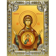 Икона освященная "Знамение икона Божией Матери", 18x24 см, со стразами фото