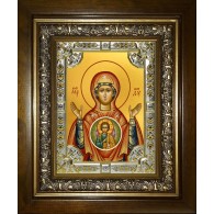 Икона освященная "Знамение, икона Божией Матери", в киоте 24x30 см фото