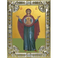Икона освященная "Знамение, икона Божией Матери", 18x24 см, со стразами фото