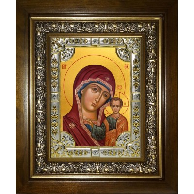 Икона освященная "Казанская икона Божией Матери", в киоте 24x30 см фото