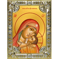 Икона освященная "Касперовская икона Божией Матери", 18x24 см, со стразами фото
