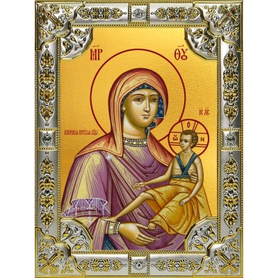 Икона освященная "Кипрская икона Божией Матери", 18x24 см, со стразами фото