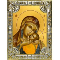 Икона освященная "Корсунская икона Божией Матери", 18x24 см, со стразами фото