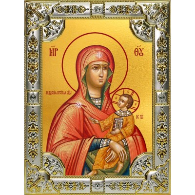 Икона освященная "Лиддская икона Божией Матери", 18x24 см, со стразами фото
