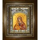 Икона освященная "Миасинская икона Божией Матери", в киоте 20x24 см