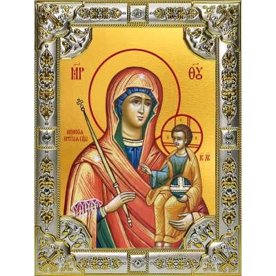 Икона освященная "Минская икона Божией Материи", 18x24 см, со стразами фото