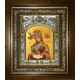 Икона освященная "Млекопитательница, икона Божией Матери", в киоте 20x24 см
