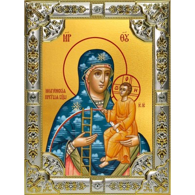 Икона освященная "Молченская икона Божией Матери", 18x24 см, со стразами фото