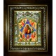Икона освященная "Неопалимая Купина, икона Божией Матери", в киоте 20x24 см
