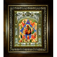 Икона освященная "Неопалимая Купина, икона Божией Матери", в киоте 20x24 см фото