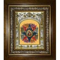 Икона освященная "Неопалимая Купина, икона Божией Матери", в киоте 20x24 см фото