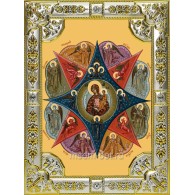 Икона освященная "Неопалимая Купина? икона Божией Матери", 18x24 см, со стразами фото