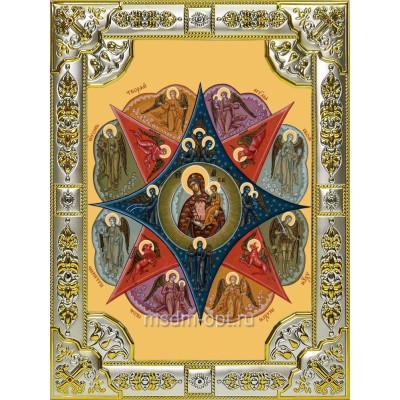 Икона освященная "Неопалимая Купина? икона Божией Матери", 18x24 см, со стразами фото