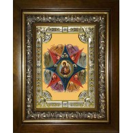 Икона освященная "Неопалимая Купина, икона Божией Матери", в киоте 24x30 см фото