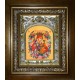 Икона освященная "Неувядаемый цвет, икона Божией Матери", в киоте 20x24 см