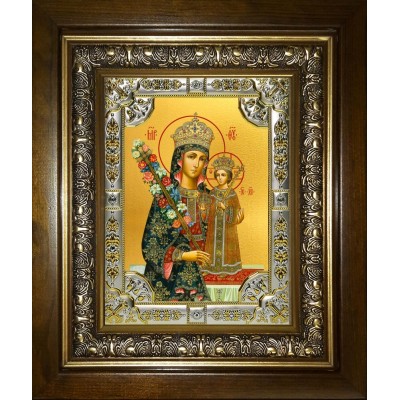 Икона освященная "Неувядаемый цвет, икона Божией Матери", в киоте 24x30 см фото