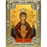 Икона освященная "Неупиваемая чаша, икона Божией Матери", 18x24 см, со стразами фото