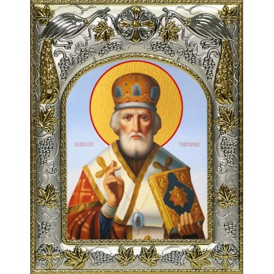 Икона освященная "Николай Чудотворец, архиепископ Мир Ликийских, святитель", 14x18 см фото