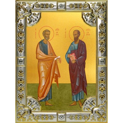 Икона освященная "Петр и Павел апостолы", 18x24 см со стразами фото