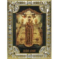 Икона освященная "Вертоград заключенный икона Божией Матери", 18x24 см, со стразами фото