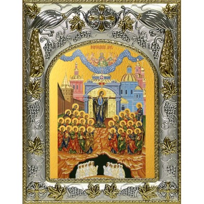 Икона освященная "Непроходимая дверь, икона Божией Матери", 14x18 см фото