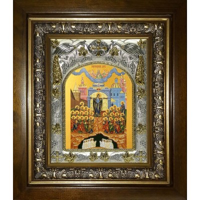 Икона освященная "Непроходимая дверь, икона Божией Матери", в киоте 20x24 см фото