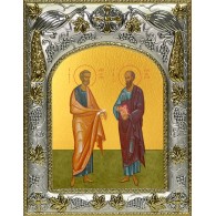 Икона освященная "Петр и Павел апостолы", 14x18 см фото