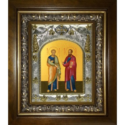 Икона освященная "Петр и Павел апостолы", в киоте 20x24 см фото