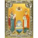 Икона освященная "Петр и Феврония святые благоверные князья", 18x24 см со стразами