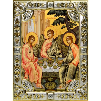 Икона освященная "Святая Троица", 18x24 см, со стразами фото