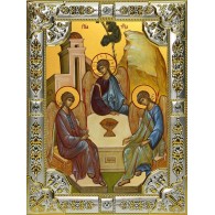 Икона освященная "Святая Троица", 18x24 см, со стразами фото