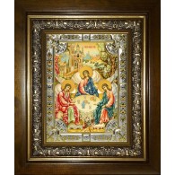 Икона освященная "Святая Троица", со стразами, в киоте 24x30 см фото