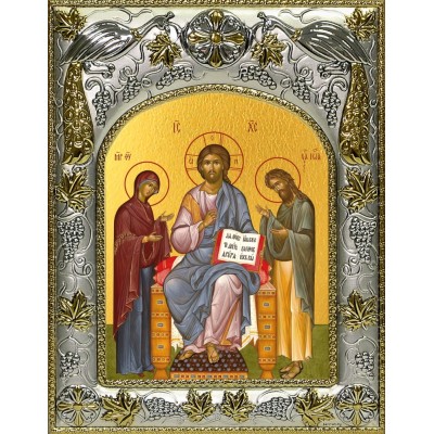 Икона освященная "Деисус, Спас на престоле", 14x18 см фото