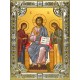 Икона освященная "Деисус, Спас на Престоле", 18x24 см, со стразами