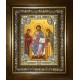 Икона освященная "Деисус, Спас на престоле", в киоте 24x30 см