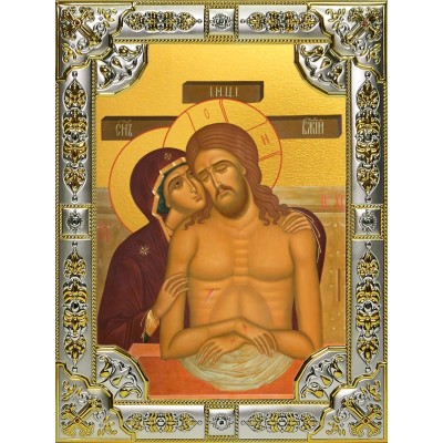 Икона освященная "Не рыдай Мене, Мати", 18x24 см, со стразами фото