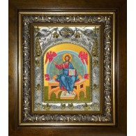 Икона освященная "Спас в Силах", в киоте 20x24 см фото