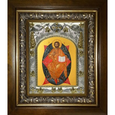 Икона освященная "Спас в Силах", в киоте 20x24 см фото