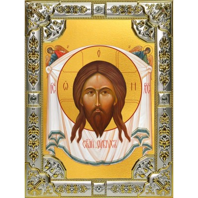Икона освященная "Спас Нерукотворный", 18x24 см, со стразами фото